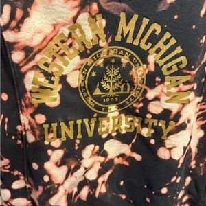 Western Michigan university Champion Black and Orange Tie-Dye Sweatshirt, size M